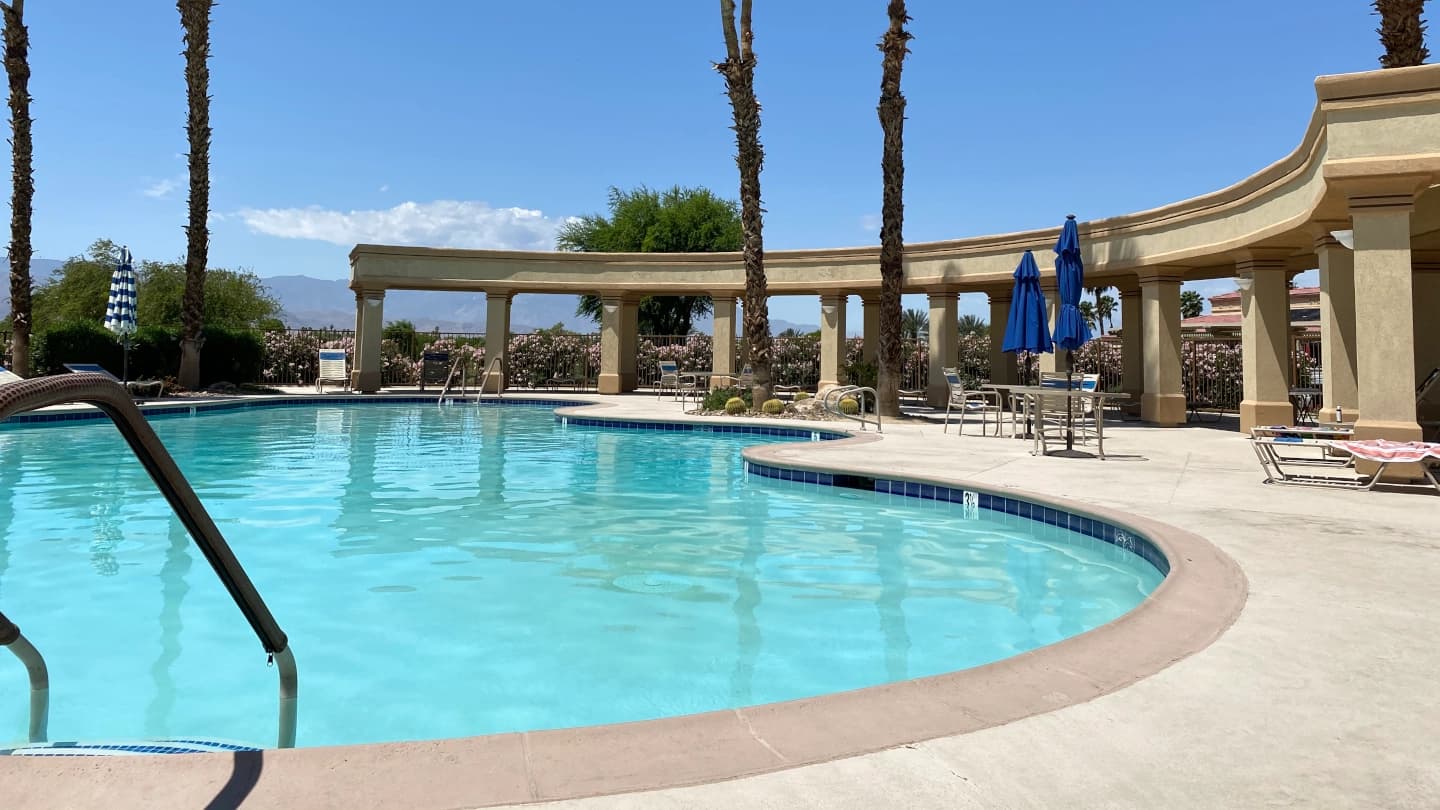 Outdoor Pool on a clear sunny day.