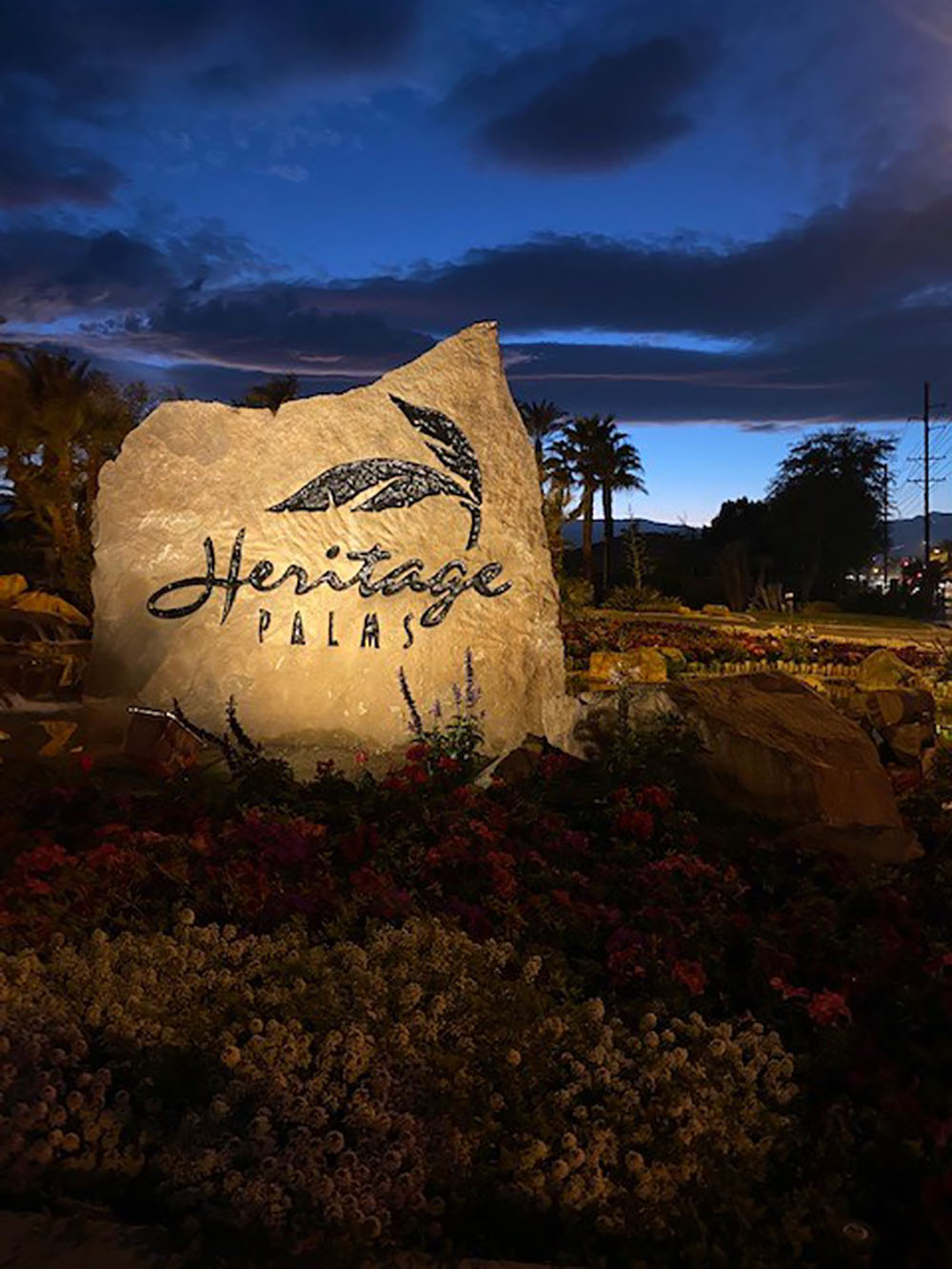 General - HP Sign at dusk